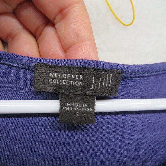 J Jill Wearever‎ Dress Womens Size 8 Blue Midi Long Sleeve Stretch - Picture 4 of 10